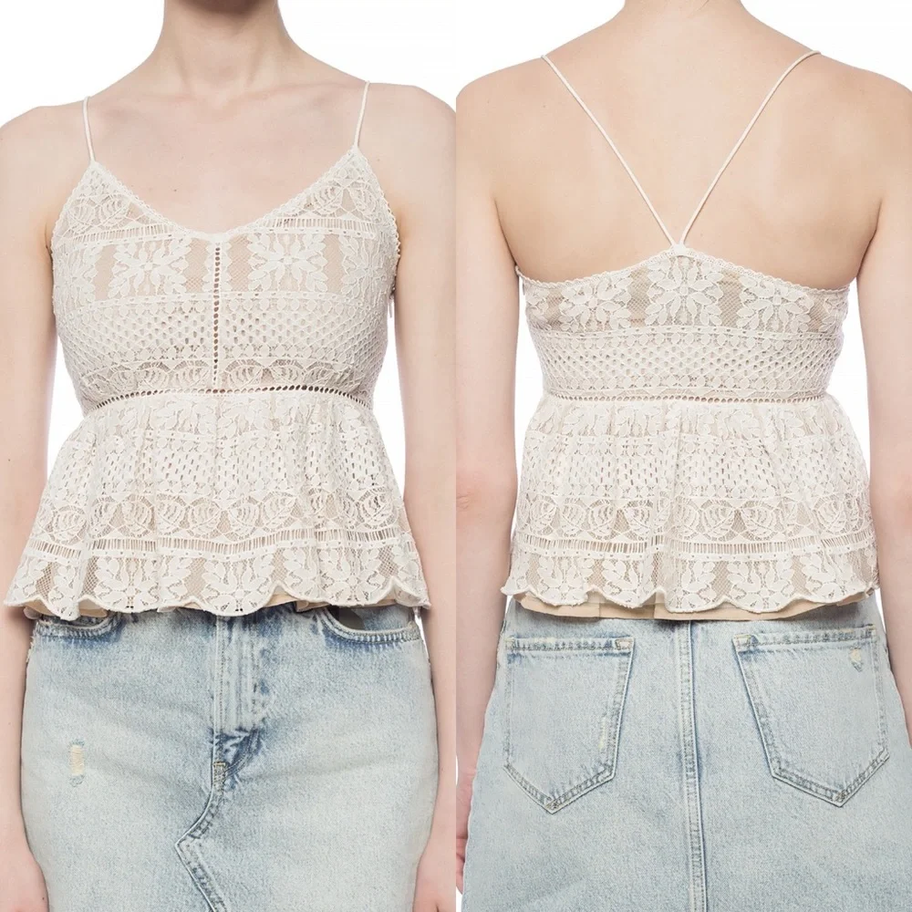 All Saints Natalia Peplum Tank Top - Picture 2 of 7